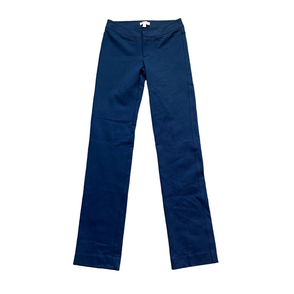 Lilly Pulitzer Women's Straight Leg Pants 2 Blue Tall Inseam 33 Stretch Workwear
